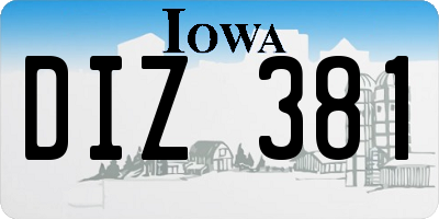 IA license plate DIZ381