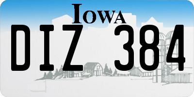 IA license plate DIZ384