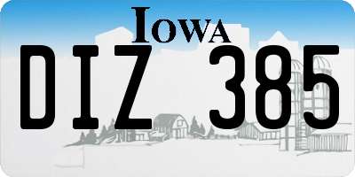 IA license plate DIZ385