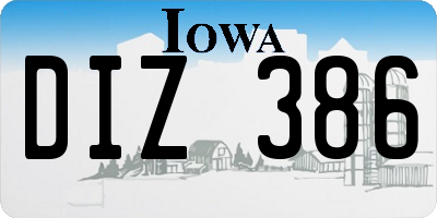 IA license plate DIZ386