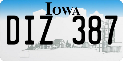 IA license plate DIZ387