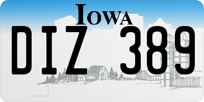 IA license plate DIZ389