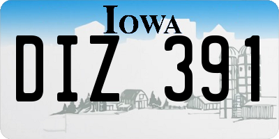 IA license plate DIZ391
