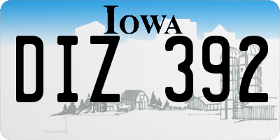 IA license plate DIZ392