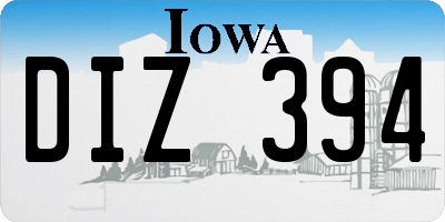 IA license plate DIZ394