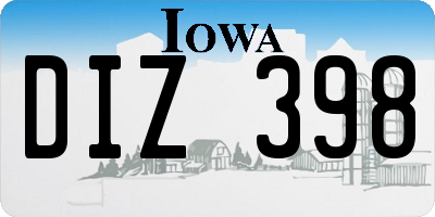 IA license plate DIZ398