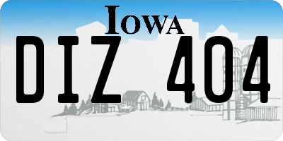 IA license plate DIZ404