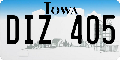 IA license plate DIZ405