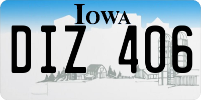 IA license plate DIZ406