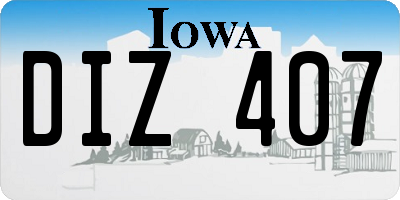 IA license plate DIZ407