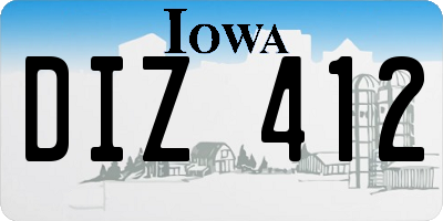 IA license plate DIZ412