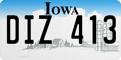 IA license plate DIZ413