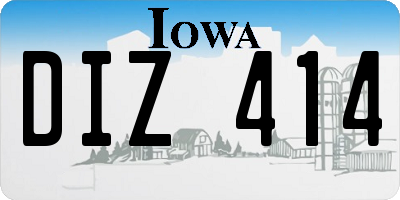 IA license plate DIZ414