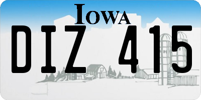 IA license plate DIZ415