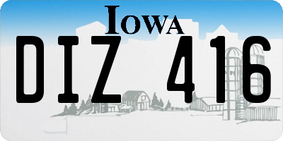 IA license plate DIZ416
