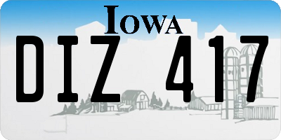 IA license plate DIZ417