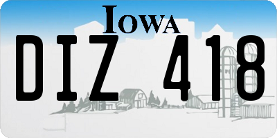 IA license plate DIZ418
