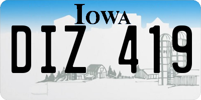 IA license plate DIZ419