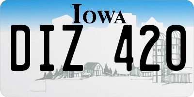 IA license plate DIZ420