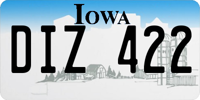 IA license plate DIZ422