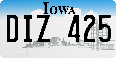IA license plate DIZ425