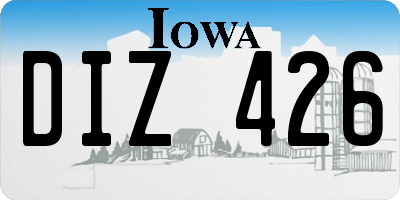 IA license plate DIZ426