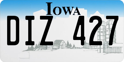IA license plate DIZ427