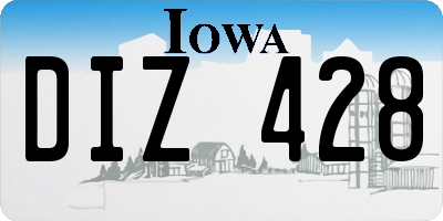 IA license plate DIZ428