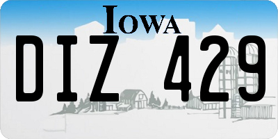 IA license plate DIZ429