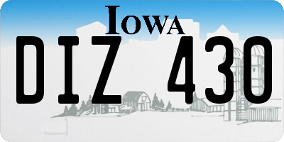 IA license plate DIZ430