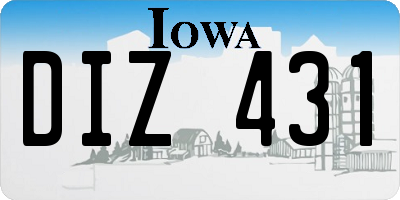 IA license plate DIZ431