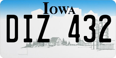 IA license plate DIZ432