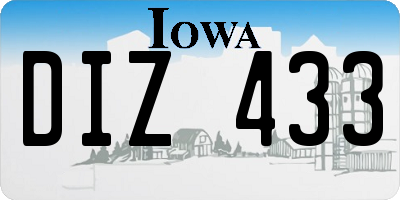 IA license plate DIZ433