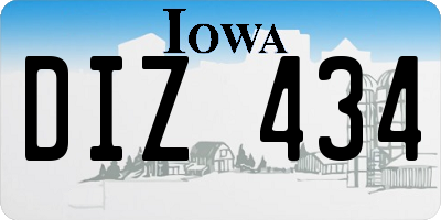 IA license plate DIZ434