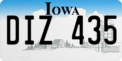 IA license plate DIZ435