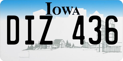 IA license plate DIZ436