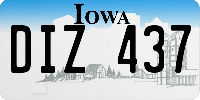 IA license plate DIZ437
