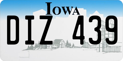 IA license plate DIZ439