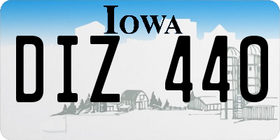 IA license plate DIZ440