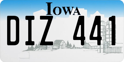IA license plate DIZ441