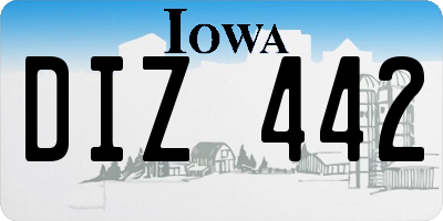 IA license plate DIZ442