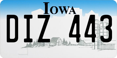 IA license plate DIZ443