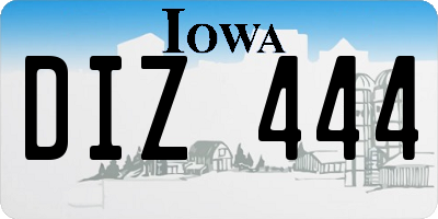 IA license plate DIZ444