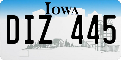 IA license plate DIZ445