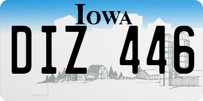 IA license plate DIZ446