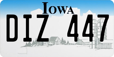 IA license plate DIZ447