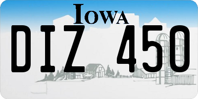 IA license plate DIZ450