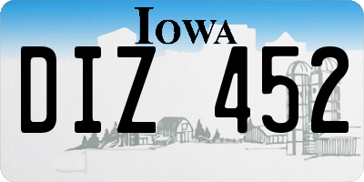 IA license plate DIZ452