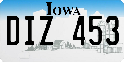 IA license plate DIZ453