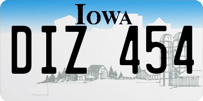 IA license plate DIZ454